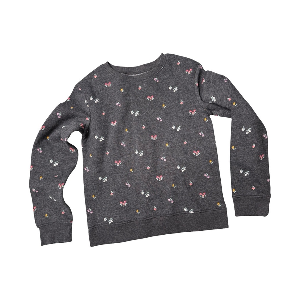 Jumping Beans Gray Floral Sweater Size 8